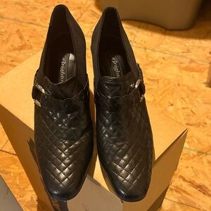 Brighton Boots Womens Roman Black Heeled Almond Toe Ankle Booties